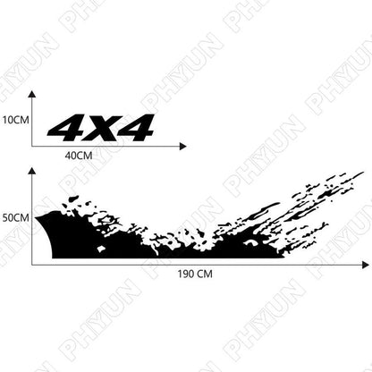 Pair Black Vinyl Splash Graphics Decals for 4X4 Truck