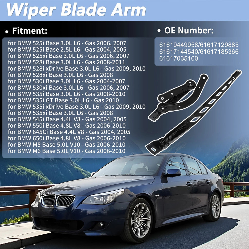 Front Right Windshield Wiper Arm Replacement for BMW 5 6 Series (2004–2010)