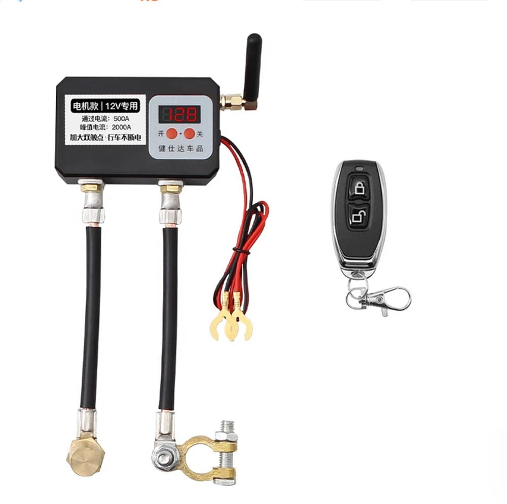 Wireless Car Battery Disconnect CutOff Isolator Master Switche Voltmeter Display