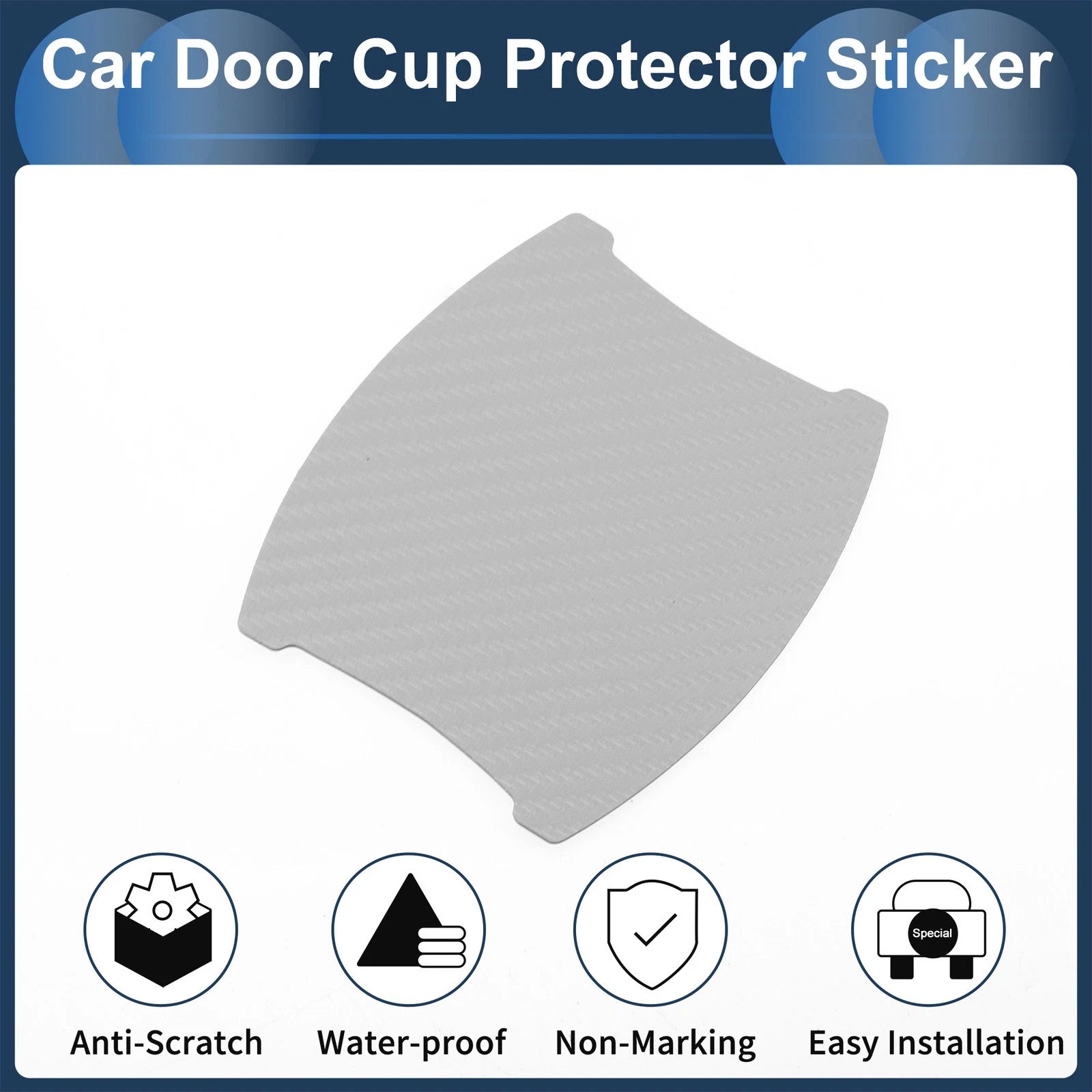 3D Car Door Handle Scratch Protector for Universal Vehicles (90x100mm)
