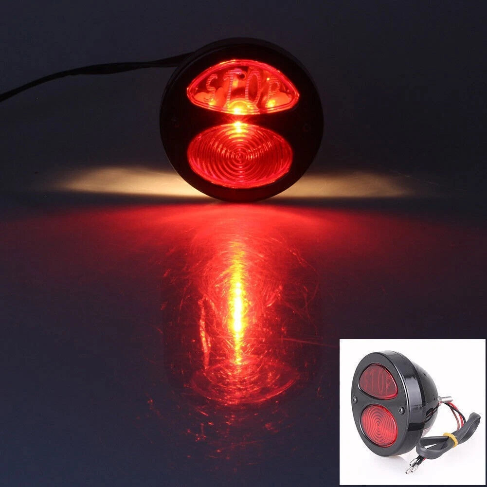 1 PCS Black Motorcycle Brake Stop Taillight for Harley Cruiser (12V)