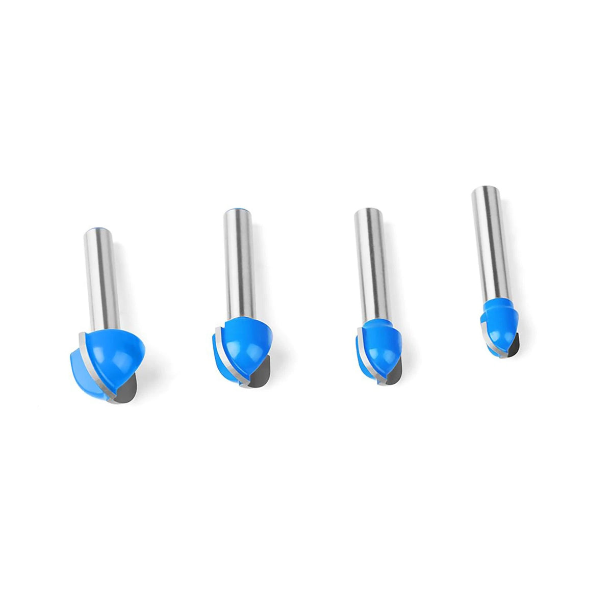 Set of 4 Carbide Round Nose Router Bits 1/4 Inch Shank