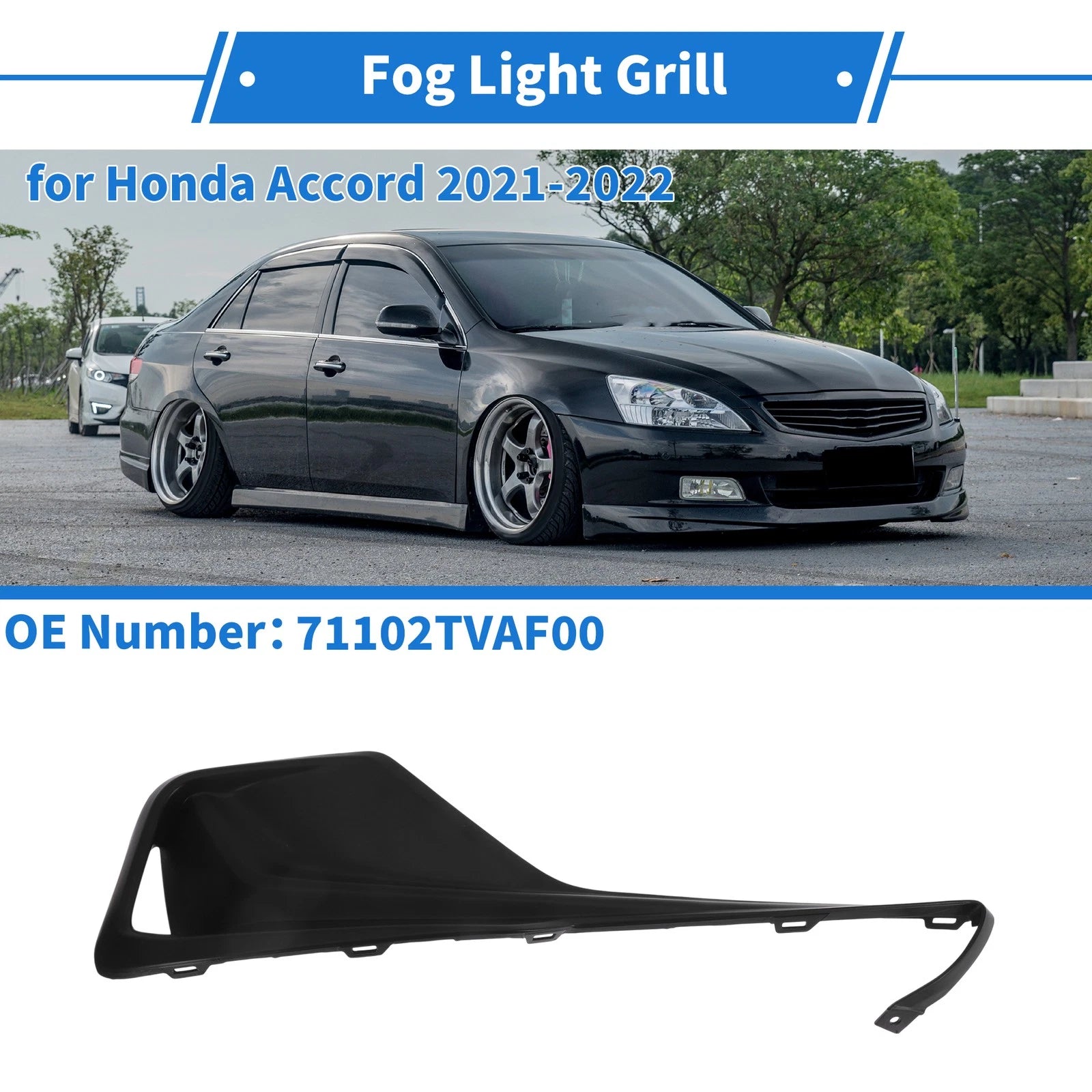 Front Right Fog Light Grille Replacement for Honda Accord (2021–2022)