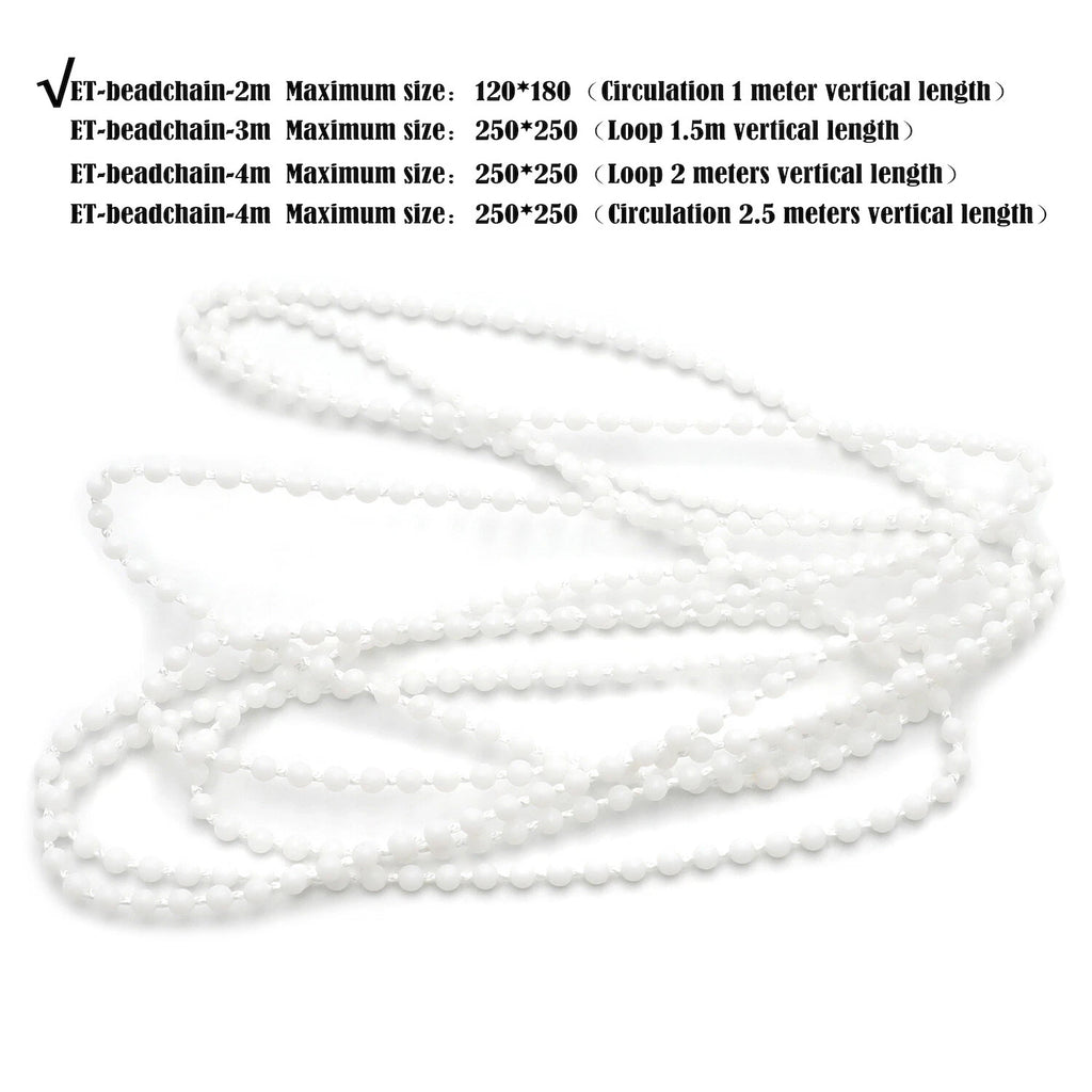 2m Loop Side Pulley Chain Beadchain for Roller Blind Shade (Chain Only)