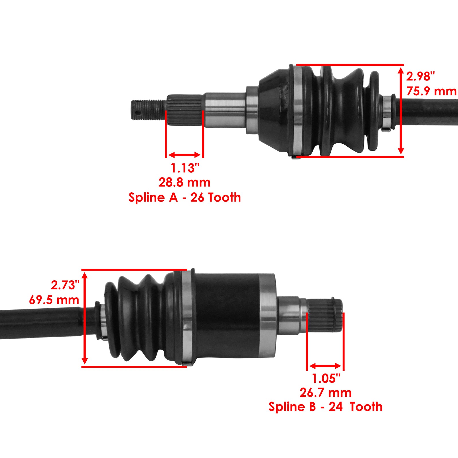 Rear Left Right CV Joint Axle Replacement for Can-Am Outlander 450 (2017–2023)