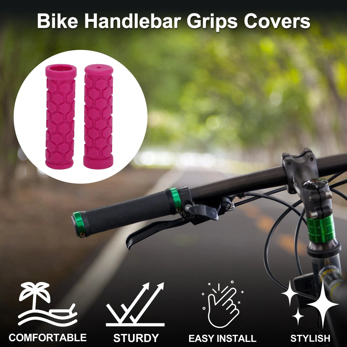 Bike Handlebar Grips 102mm Lightweight MTB End Caps for Pink 1 Pair
