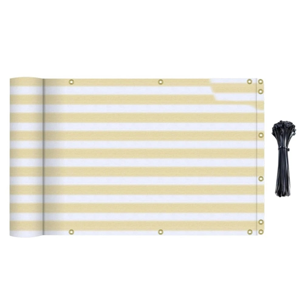 UV Resistant Striped Balcony Net for Privacy Sun Blocking