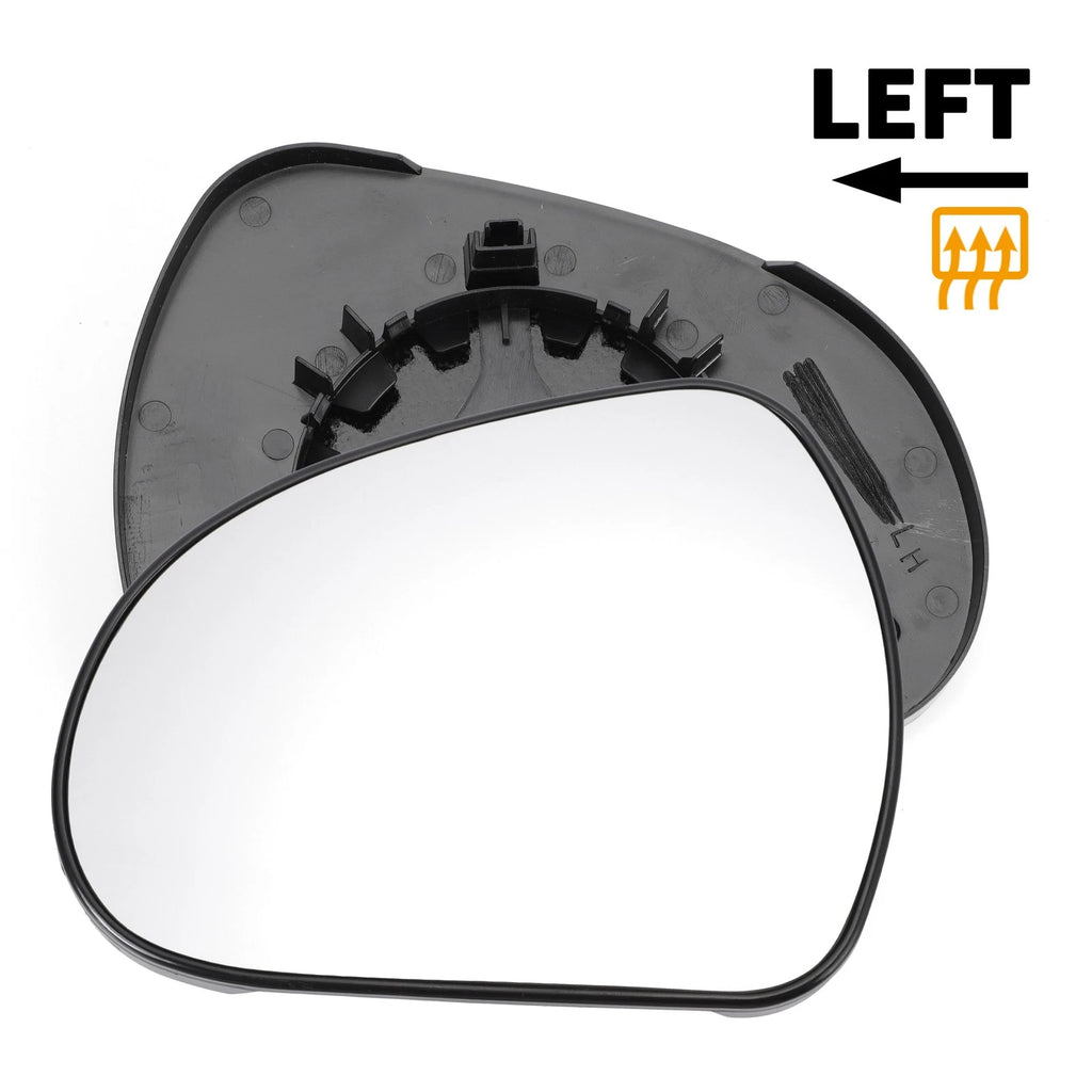 Left Side Heated White Mirror Glass for Peugeot 207, 308 (2006–2014)