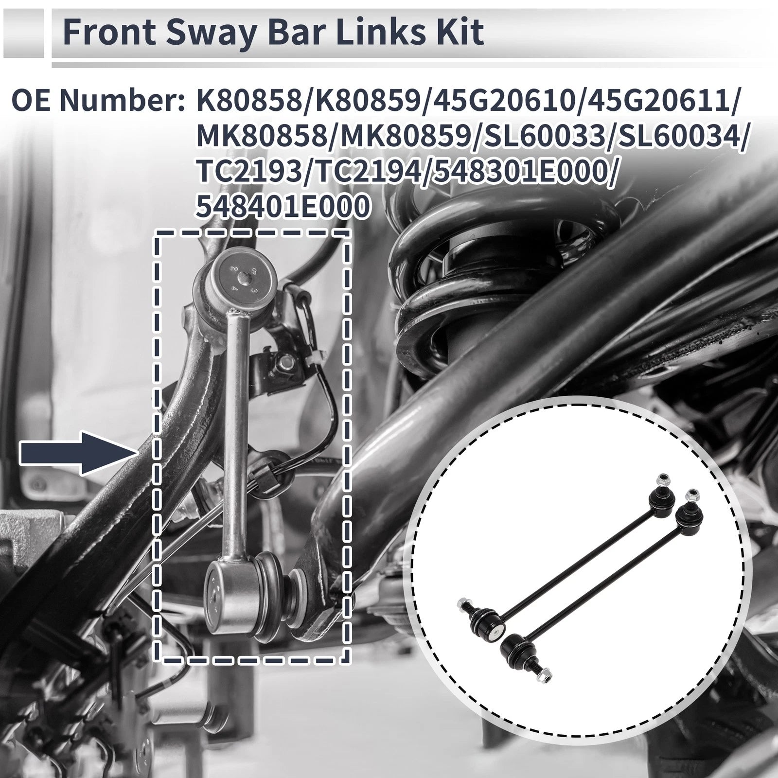Front Stabilizer Bar Links Replacement for Hyundai Accent 1.6L (2006–2011)