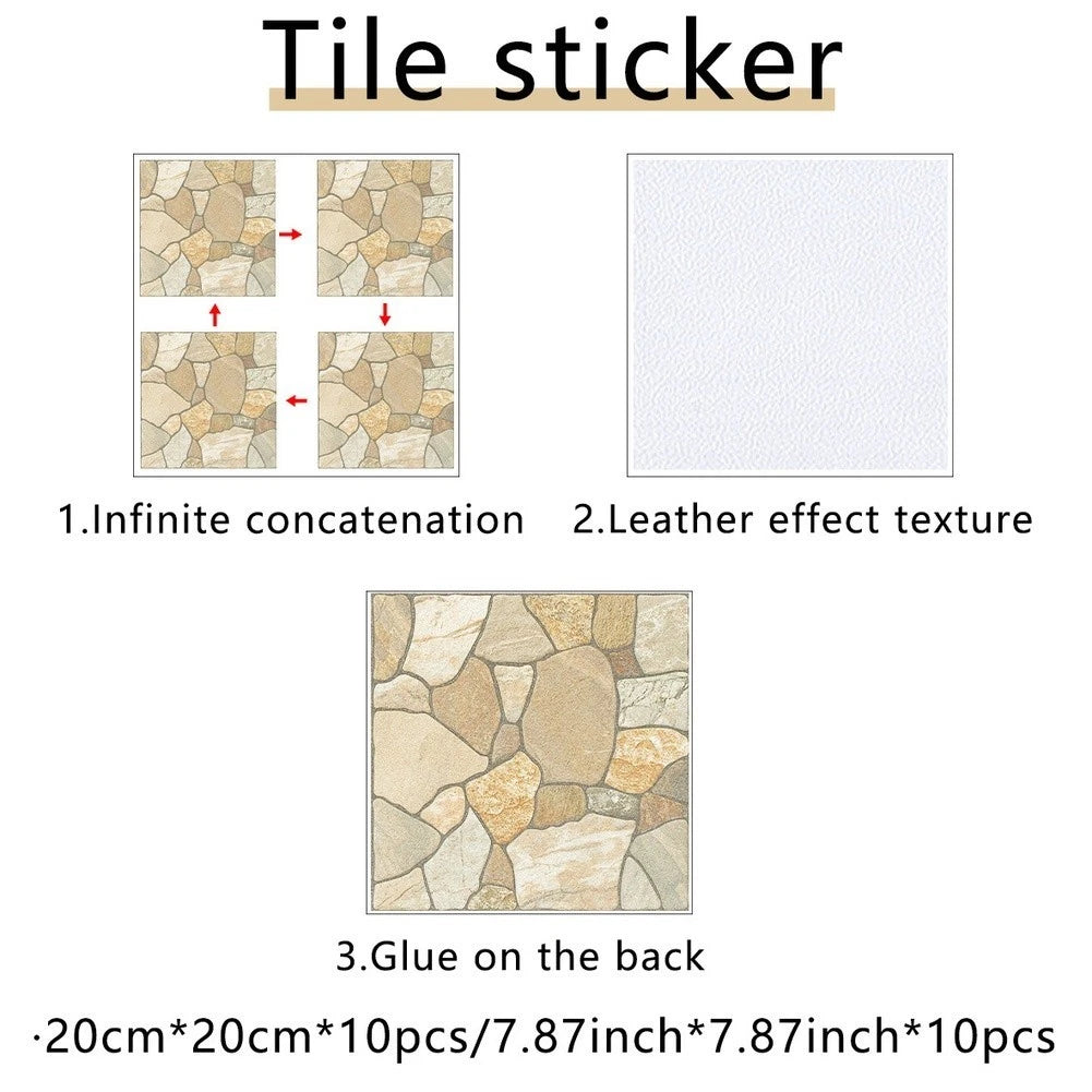 12pcs Waterproof PVC Wall and Tile Decals with Geometric Patterns