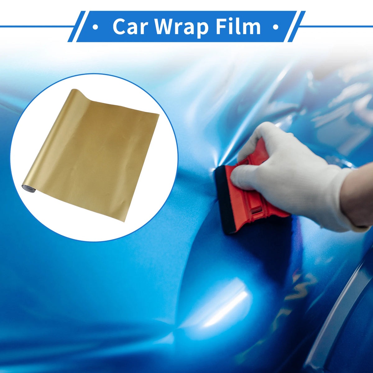 Car Wrap Film 1 ft x 59.84 inch Matte Gold for Universal Use (All Years)