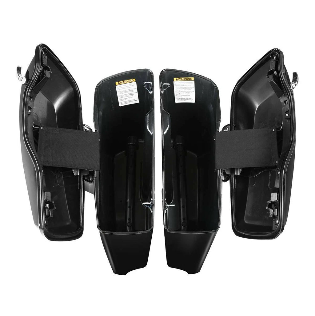 4" Stretched Hard Saddlebag & Conversion Brackets for Harley Softail (1984–2017)