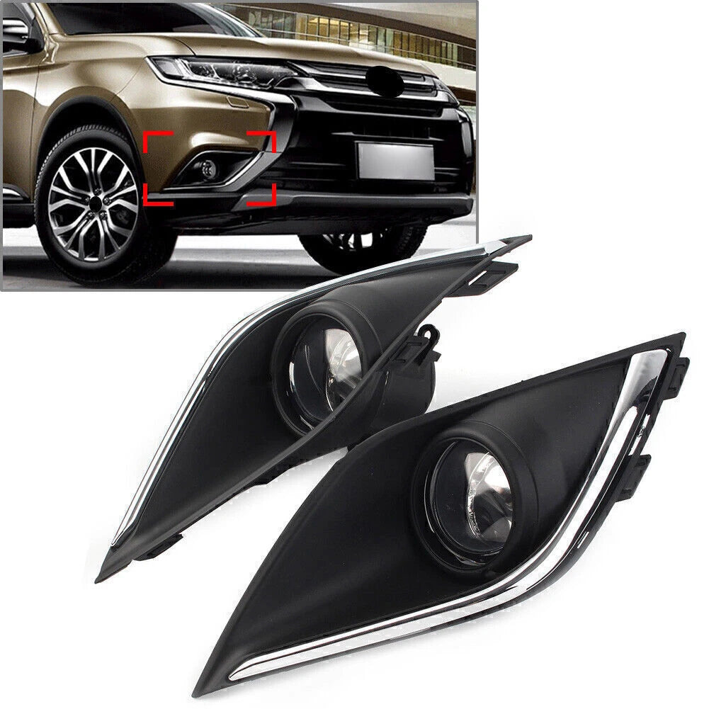 Fog Light Cover Grille Bezel Harness Switch Kit for Mitsubishi Outlander (2016–2019)