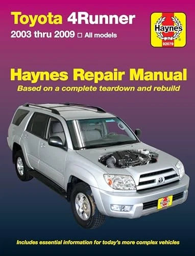 Shop Manual for Toyota 4Runner (2003–2009) - Haynes, Chilton