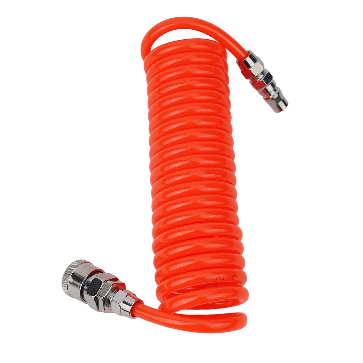 Air Compressor Hose 8x5mm PU Telescopic Tubing 3m Orange