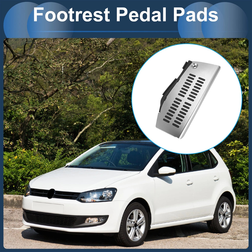Footrest Pedal Cover Silver Tone Replacement for Volkswagen Polo (2009–2017)