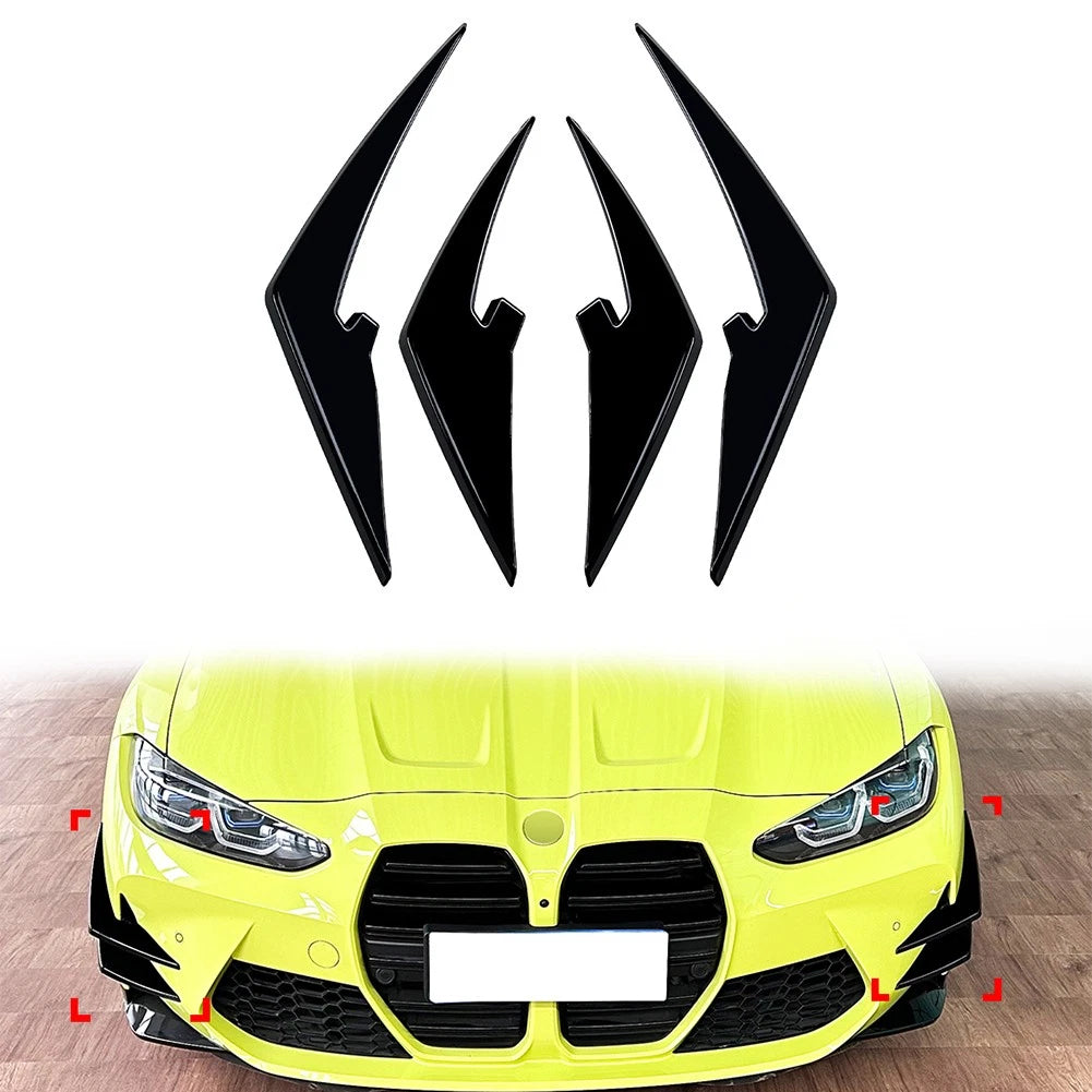 1 Pair ABS Front Bumper Splitters Spoiler for BMW M3 M4 (2021–2024)