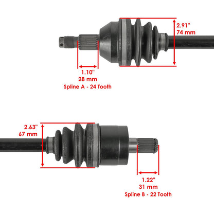Rear Axles Left and Right Replacement for Honda Rancher 420 TRX420 (2009–2014)