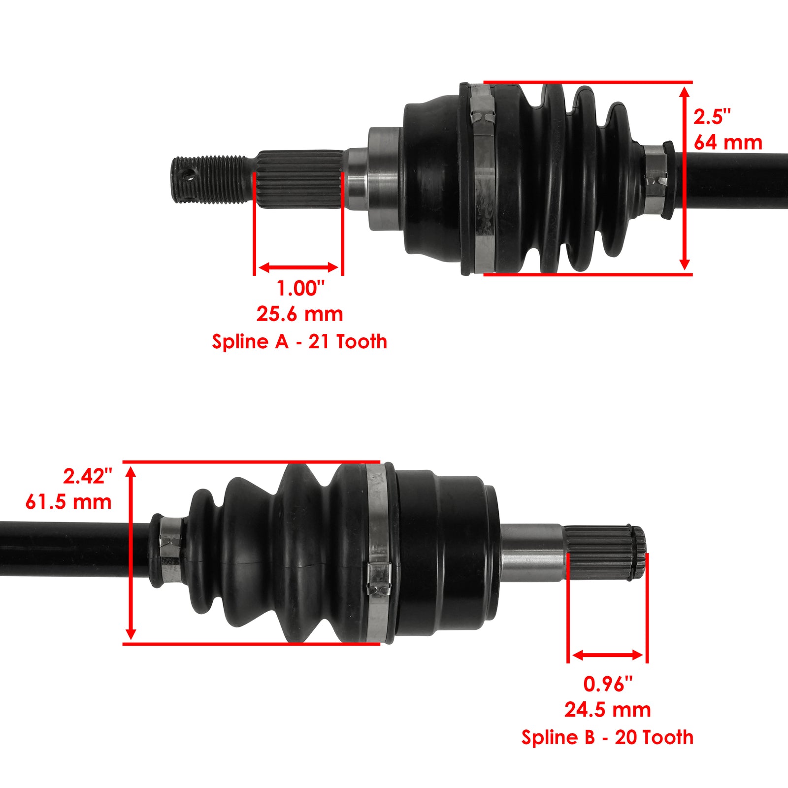 Front Right Complete CV Joint Axle Replacement for Kawasaki Prairie 650 (2002–2003)