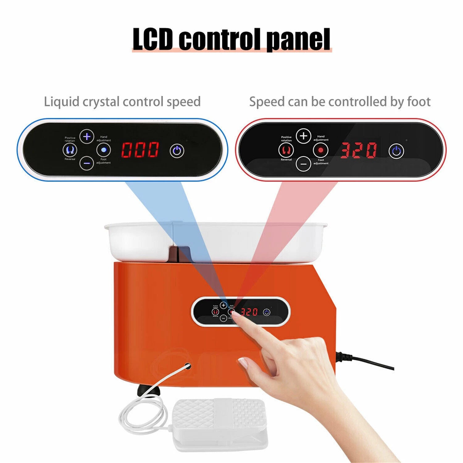 Electric Pottery Wheel Machine 350W with LCD Display (110V)