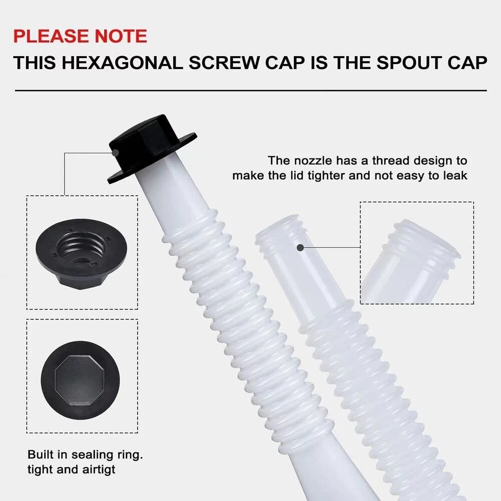 Set of 3 Gas Can Spout Replacement with Hex Nut for Blitz