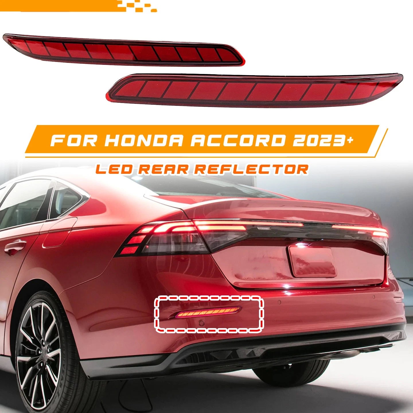Dynamic LED Sequential Rear Bumper Reflector for Accord (2023–2026)