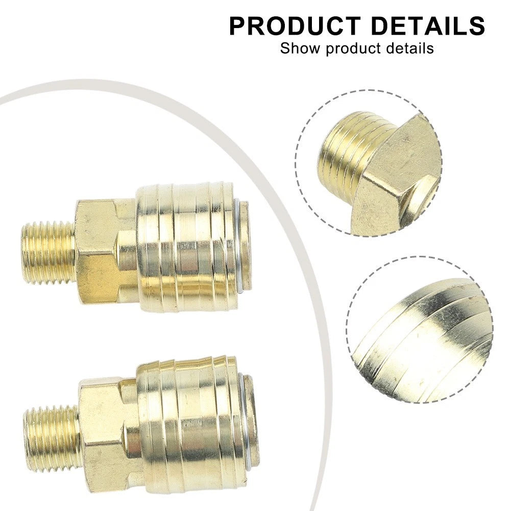 Quick Coupling Brass Coupler One-sided Shut-off Valve for Workshop Use