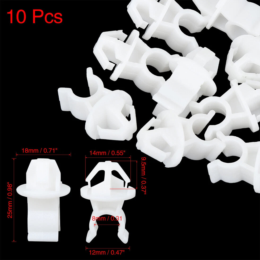 10pcs Hood Prop Rod Clip Retainer Replacement for Honda Accord Fit CRV (2003–2012)