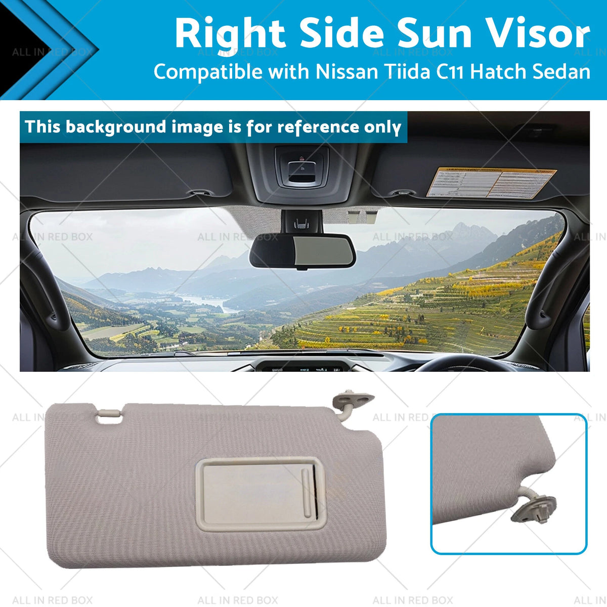 Right Side Sun Visor for Nissan Tiida C11 (2004–2012)
