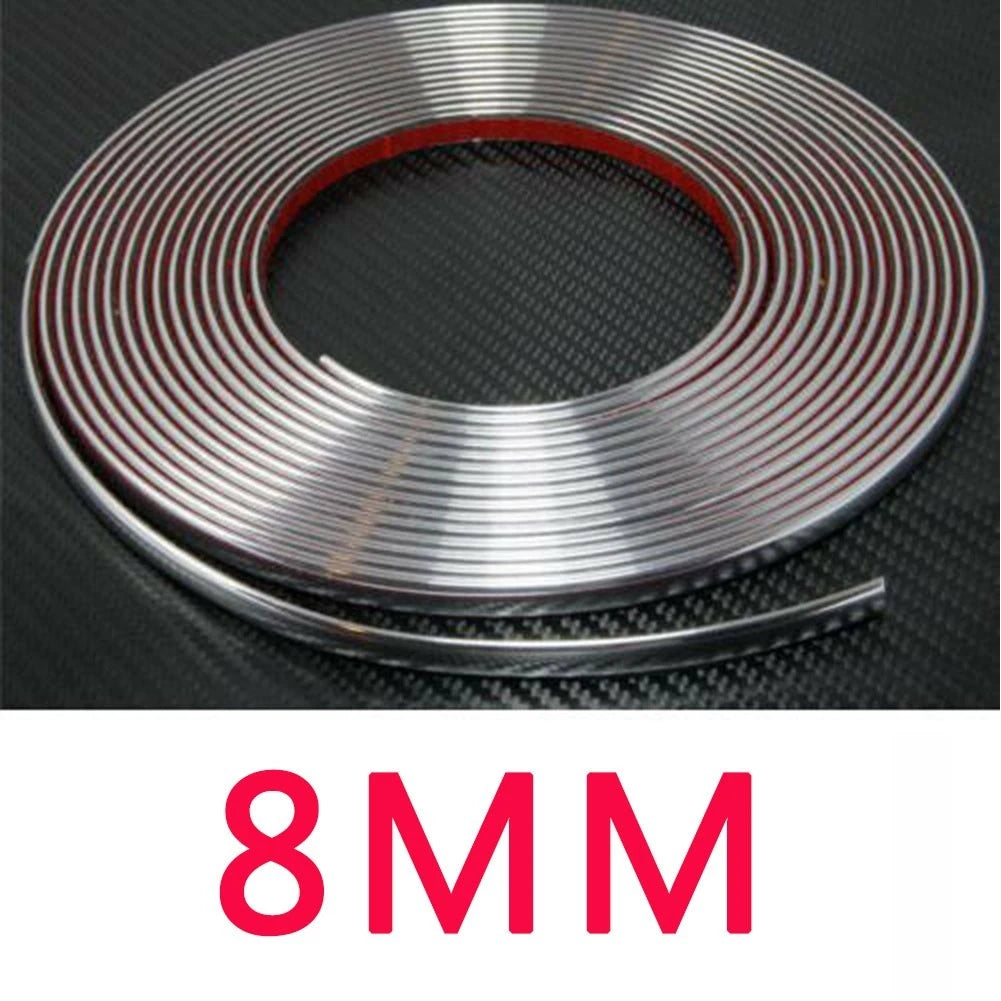 8mm Chrome Moulding Strip for Universal Fit (5m Long)