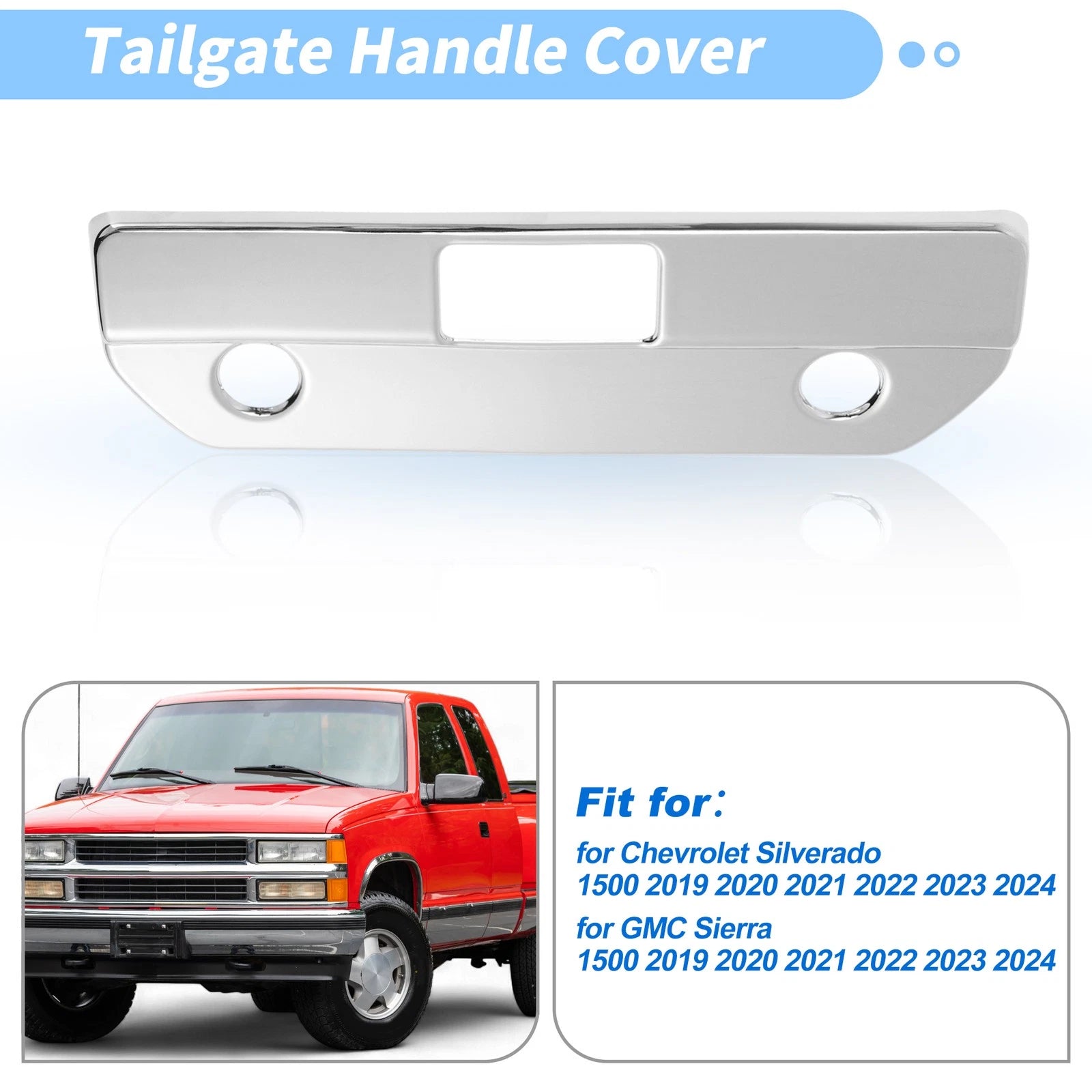 Tailgate Handle Cover Replacement for Chevrolet Silverado 1500 GMC Sierra (2019–2024)