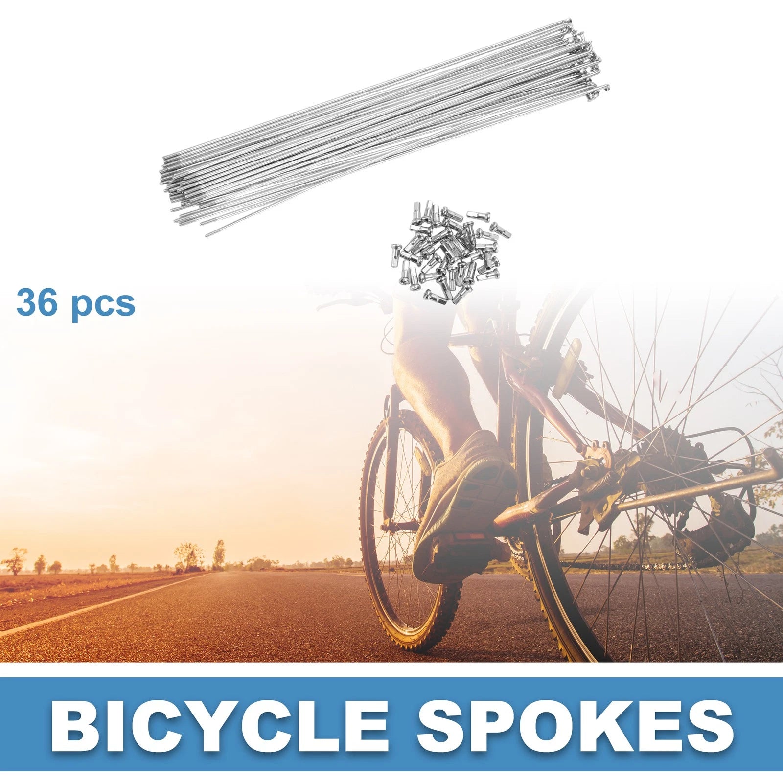 Bicycle Spokes 14G 255mm Carbon Steel Replacement for Mountain Bike (36)
