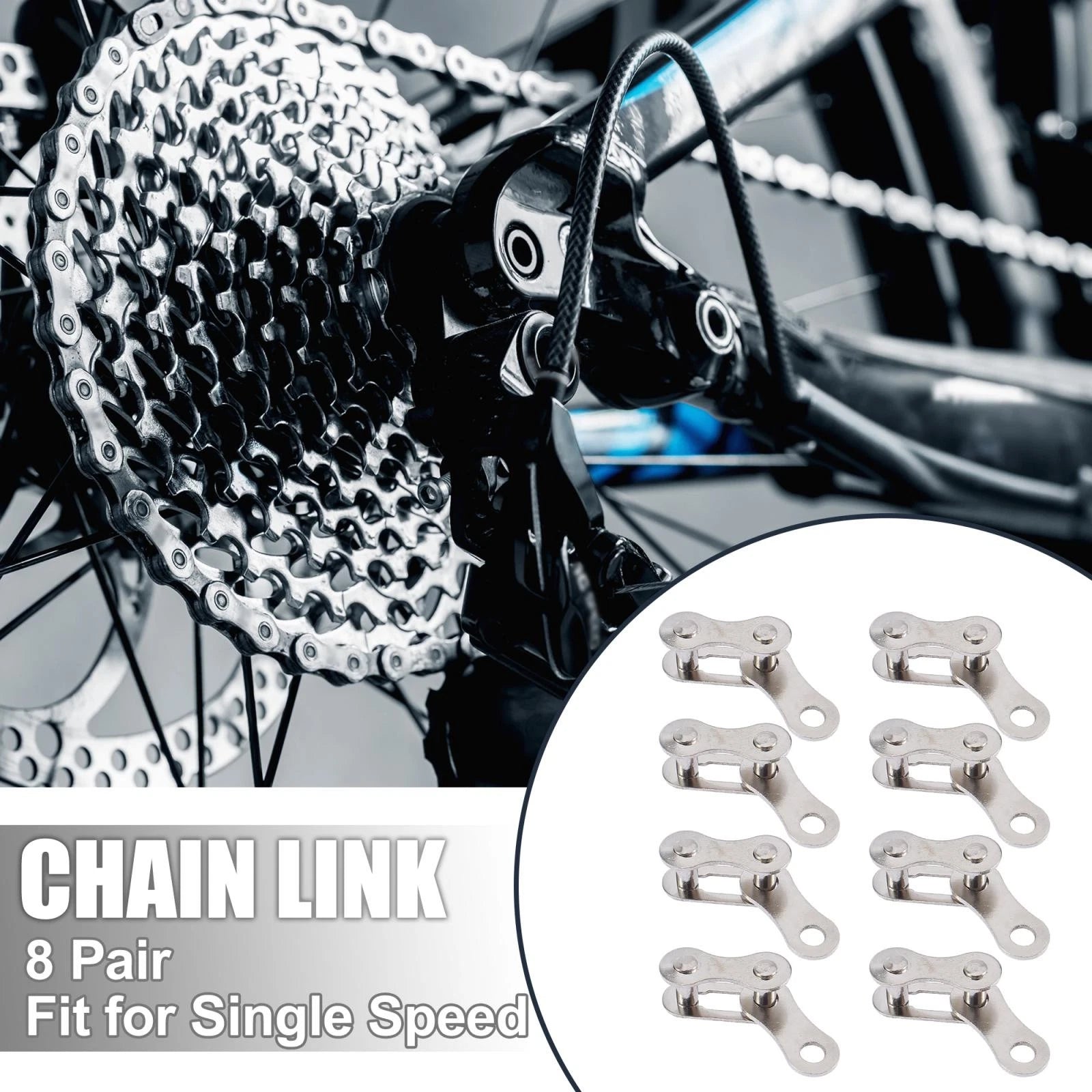 8pcs Bicycle Chain Master Link Clips for Universal Single Speed (All Years)