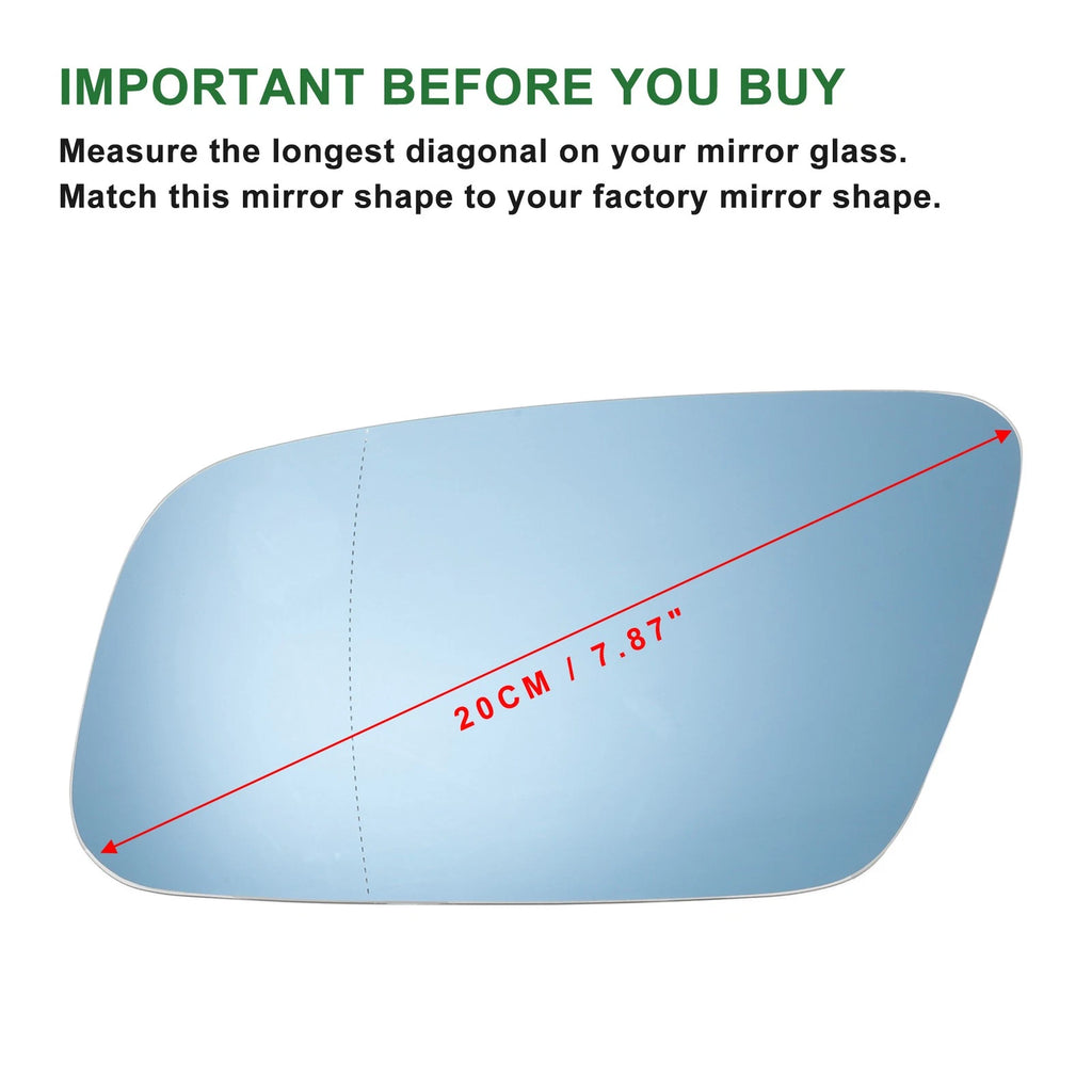 Heated Left Side Mirror Glass Replacement for Audi A3 (2000–2003)