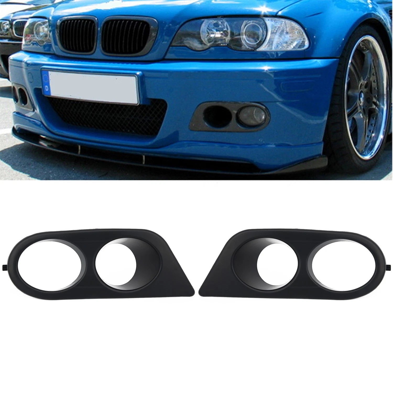 Front Bumper Cover Surrounds for (1 Pair) Black Plastic