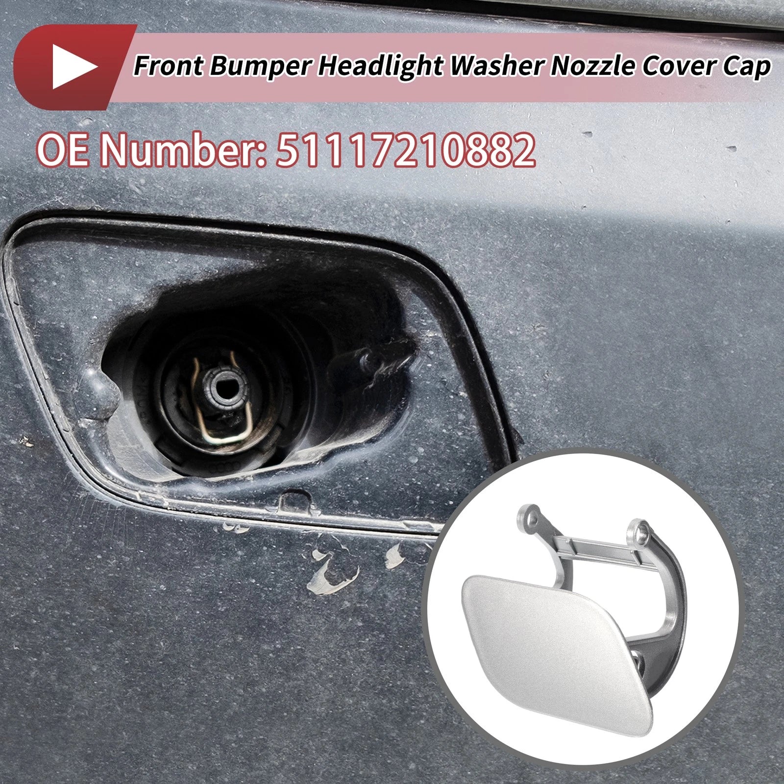 Front Right Washer Nozzle Cover Cap Replacement for BMW 740i (2016–2022)