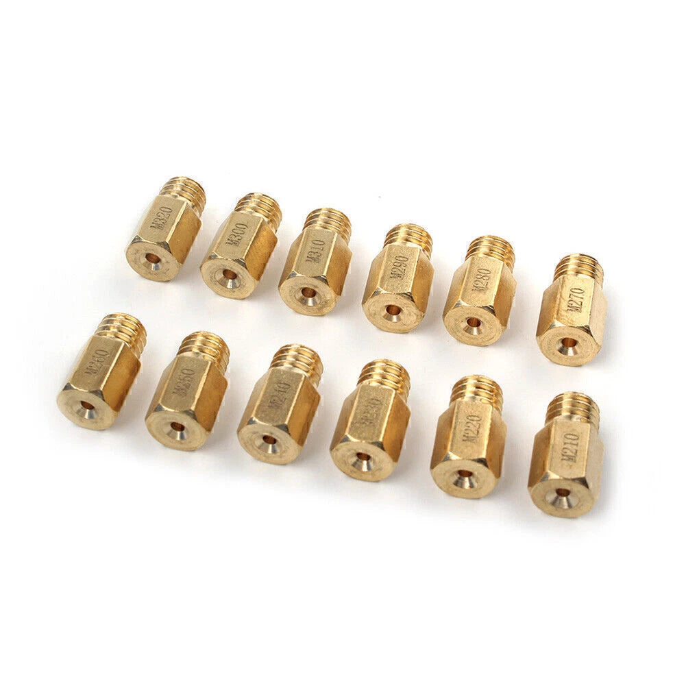 12Pcs Carburetor Main Jets for Mikuni VM TM Carb (#210 - #320)
