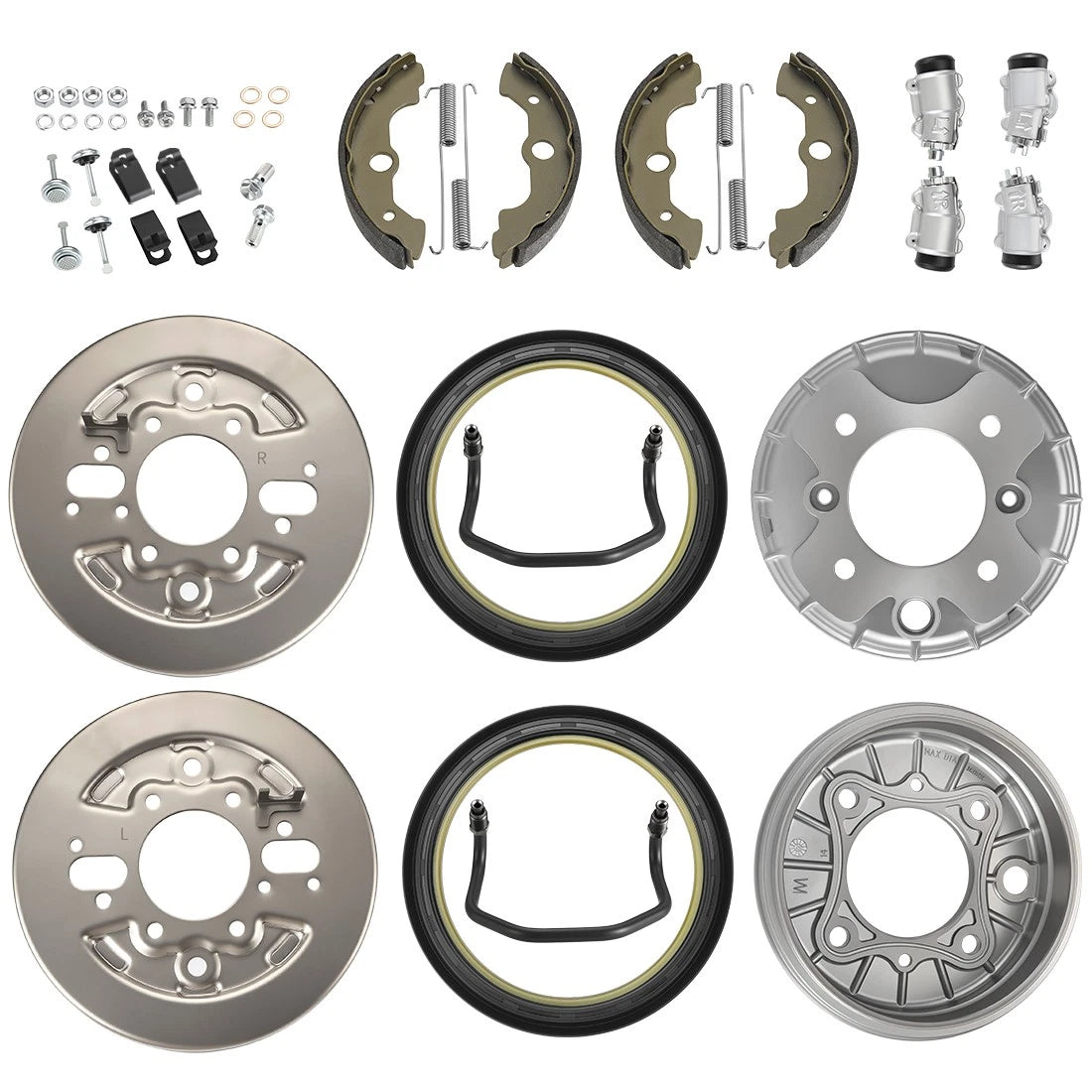 Front Brake Drum Hub Plate Shoes Seal Kit for Honda Rincon 650 TRX650F (2003–2005)