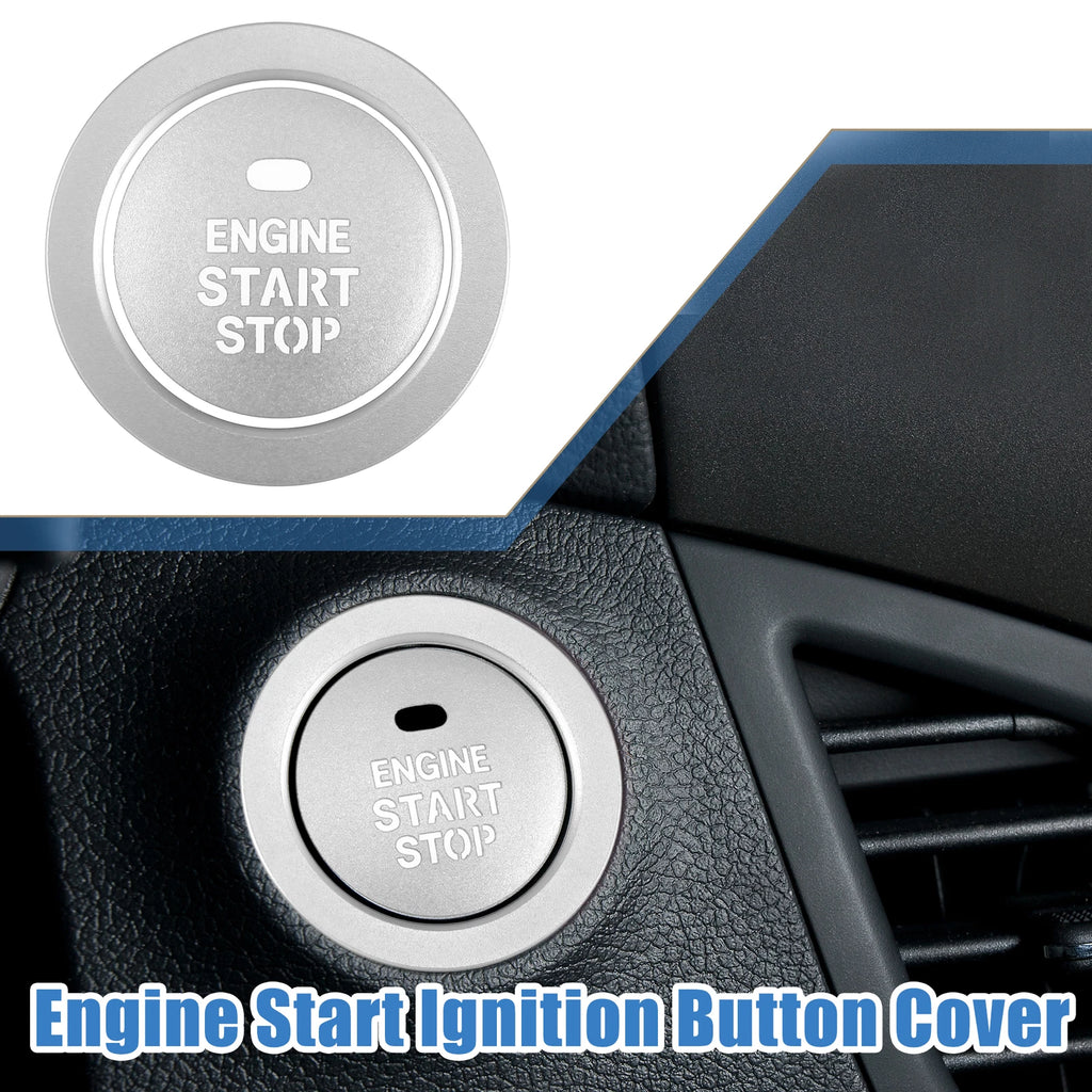 Engine Ignition Button Decal for Hyundai Sonata (2011–2014) Aluminum Silver Tone