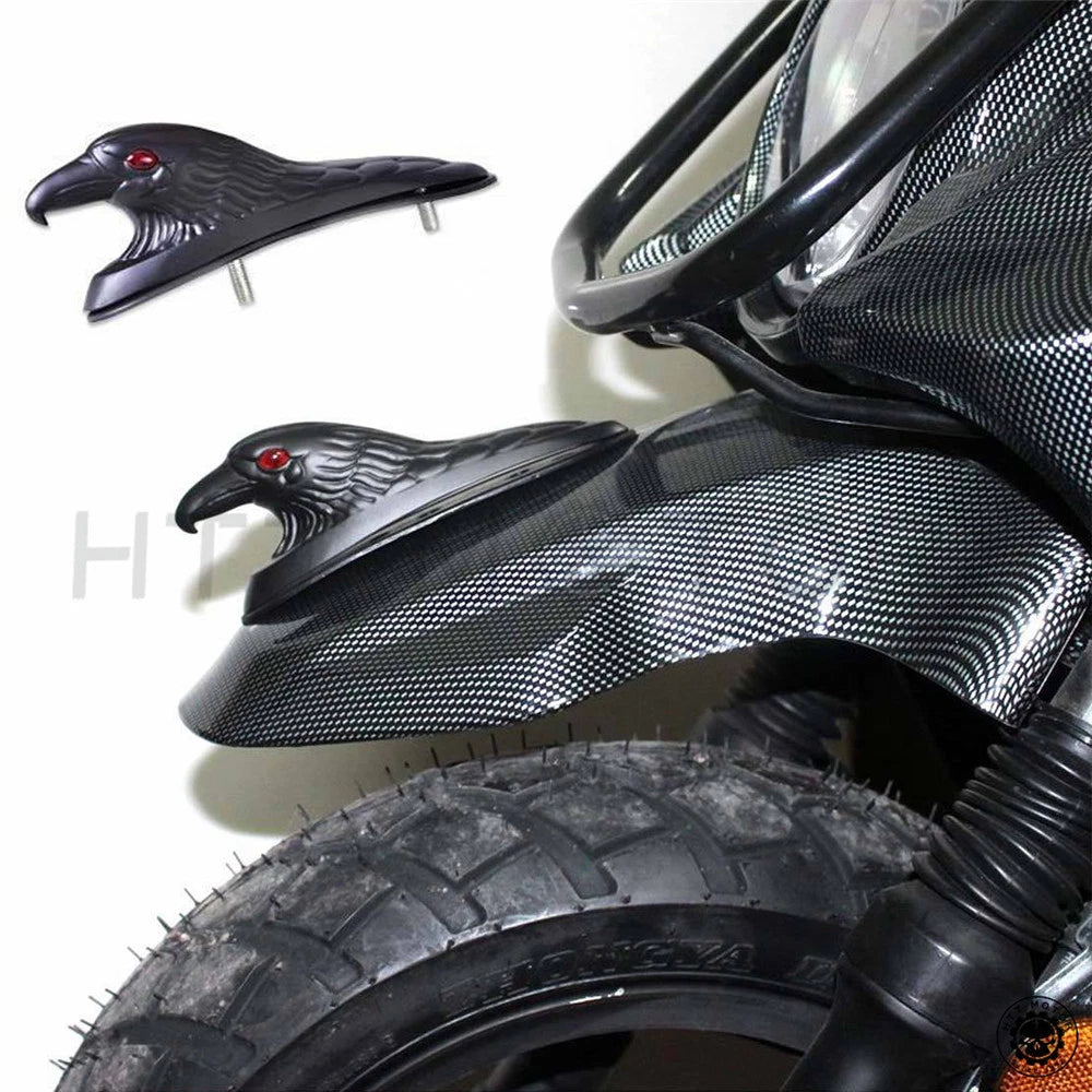 Eagle Head Front Fender Ornament for Universal Applications (65mm, Black)