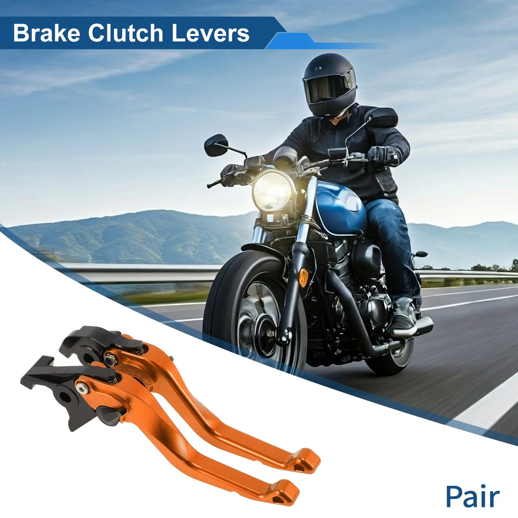 Adjustable Brake Clutch Levers Orange Pair for Honda VFR750 (1991–1997)