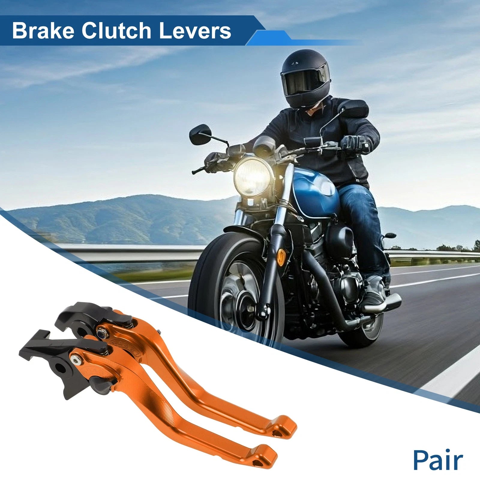 Adjustable Brake Clutch Levers Orange Pair for Honda VFR750 (1991–1997)