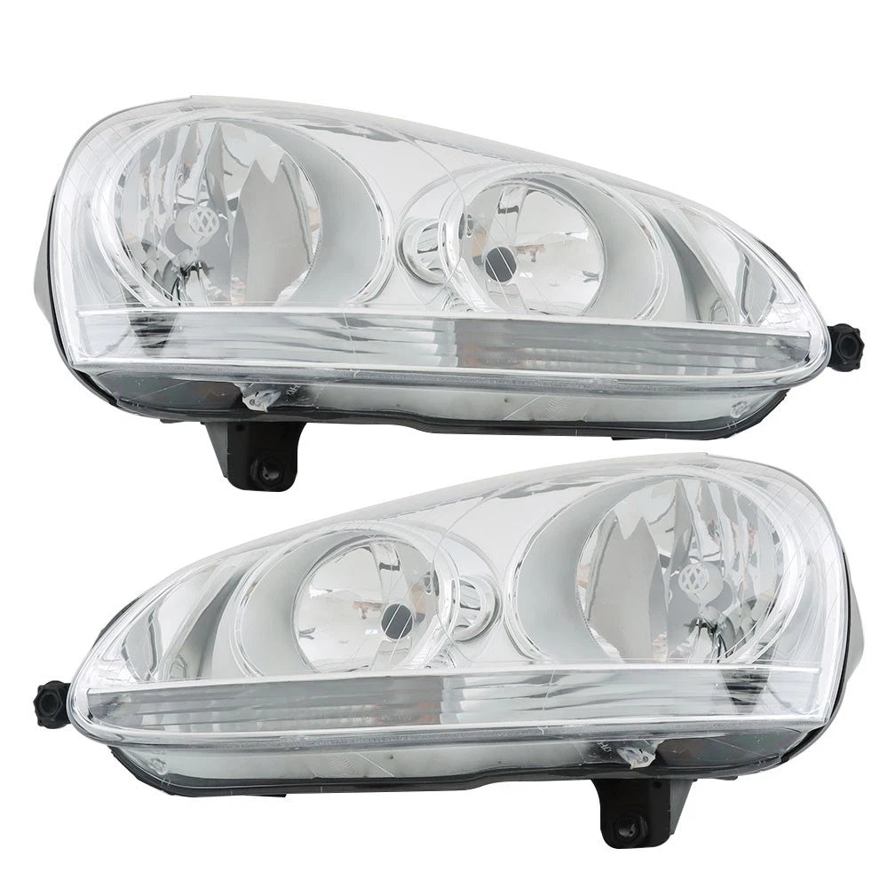 Headlights for VW Rabbit Jetta (2005–2009) Chrome LH+RH Clear Halogen