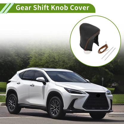 Gear Shift Knob Cover Faux Leather for Lexus ES300h 2018–2023 Black Brown