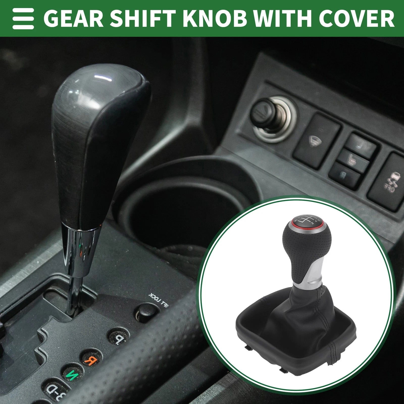 6 Speed Gear Shift Knob Cover Replacement for Audi A3 (2004–2013)