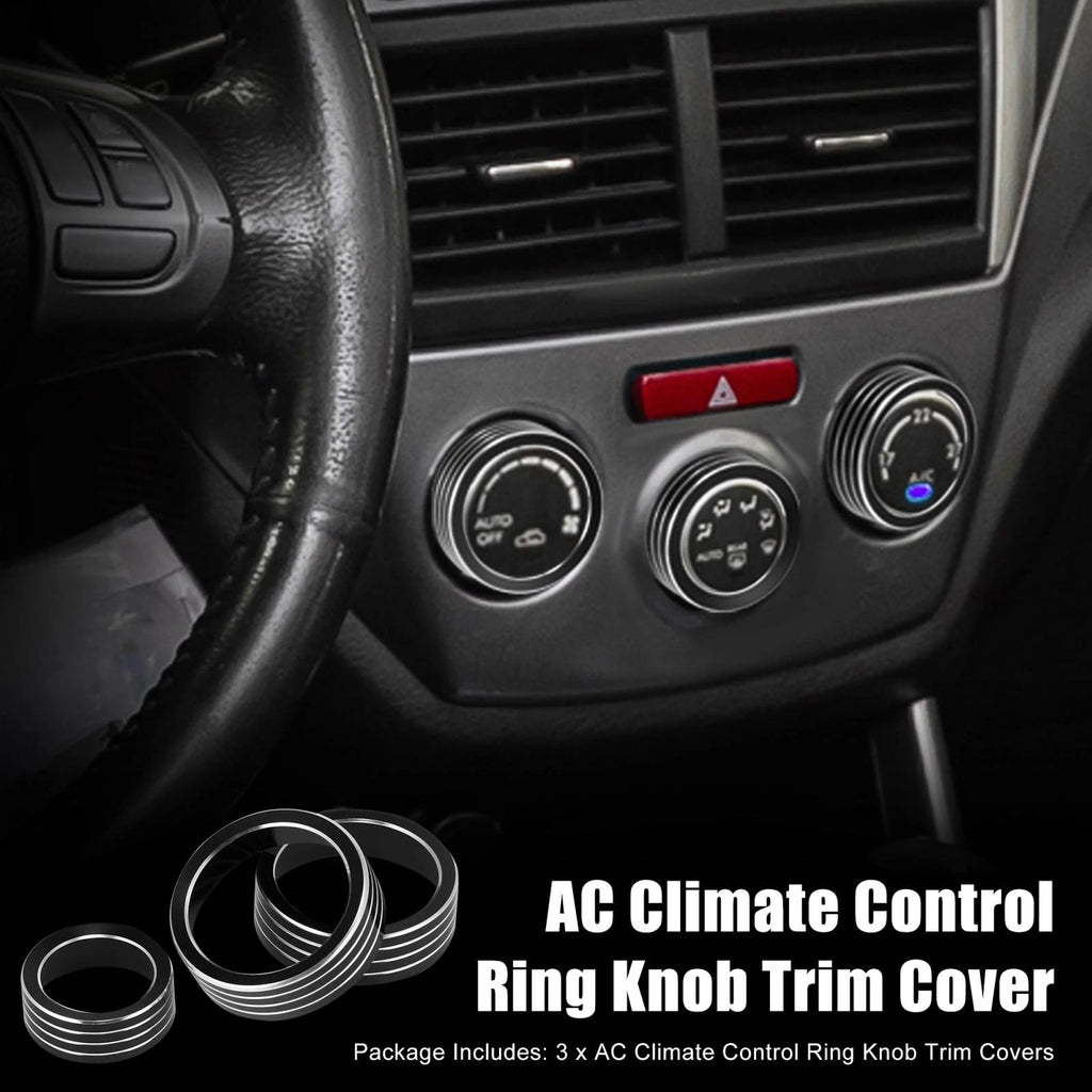 3 Pc AC Climate Control Ring Knob Trim Cover for Subaru Forester (2013–2024)