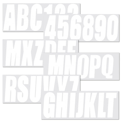 Set of 4 White Decals for Boat Registration A-Z & 0-9