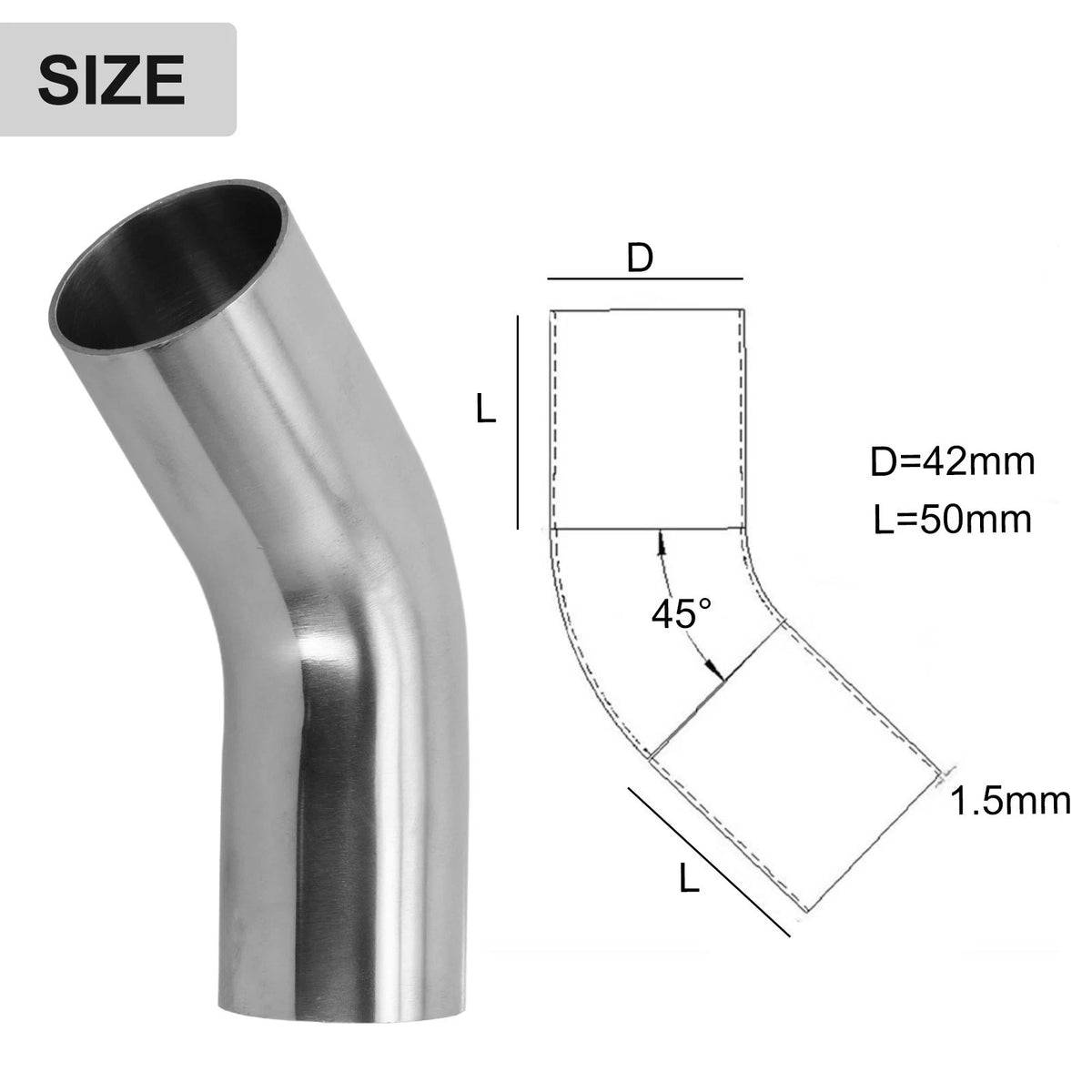 Exhaust Pipe for Specific Needs Degree Bend