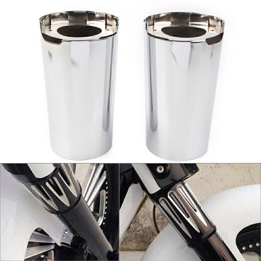 Chrome Fork Slider Covers for Harley Touring Electra Street Tri Glide (2014–Up)