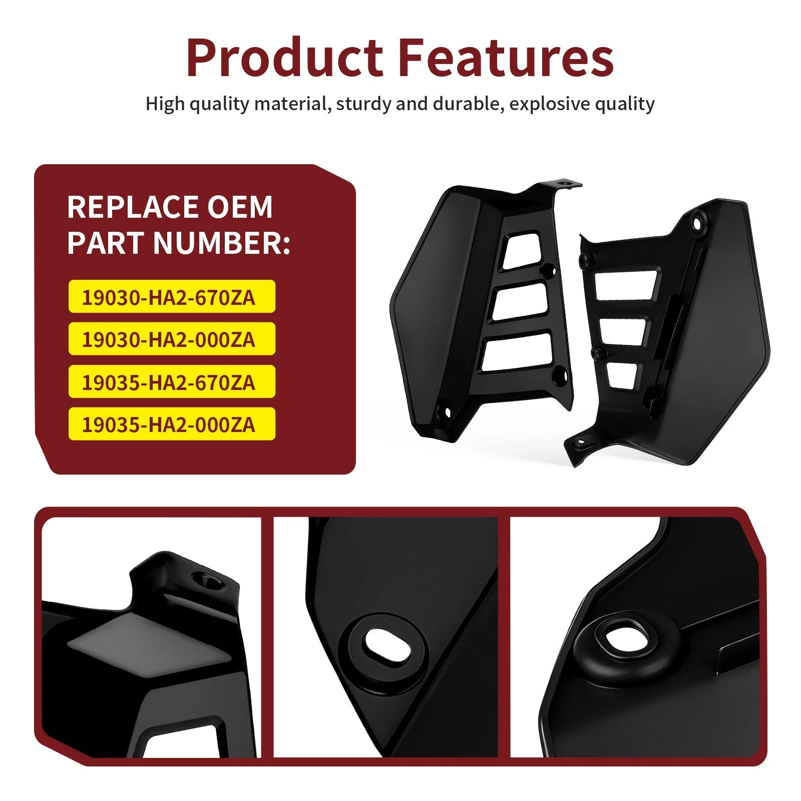 Set of 2 Radiator Shrouds for Honda ATC250R (1985–1986) 19035-HA2-670ZA 19030-HA2-670ZA